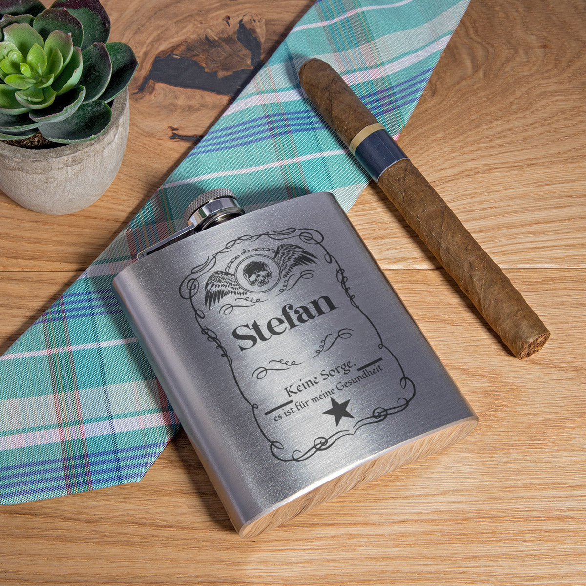 Flachmann mit Gravur