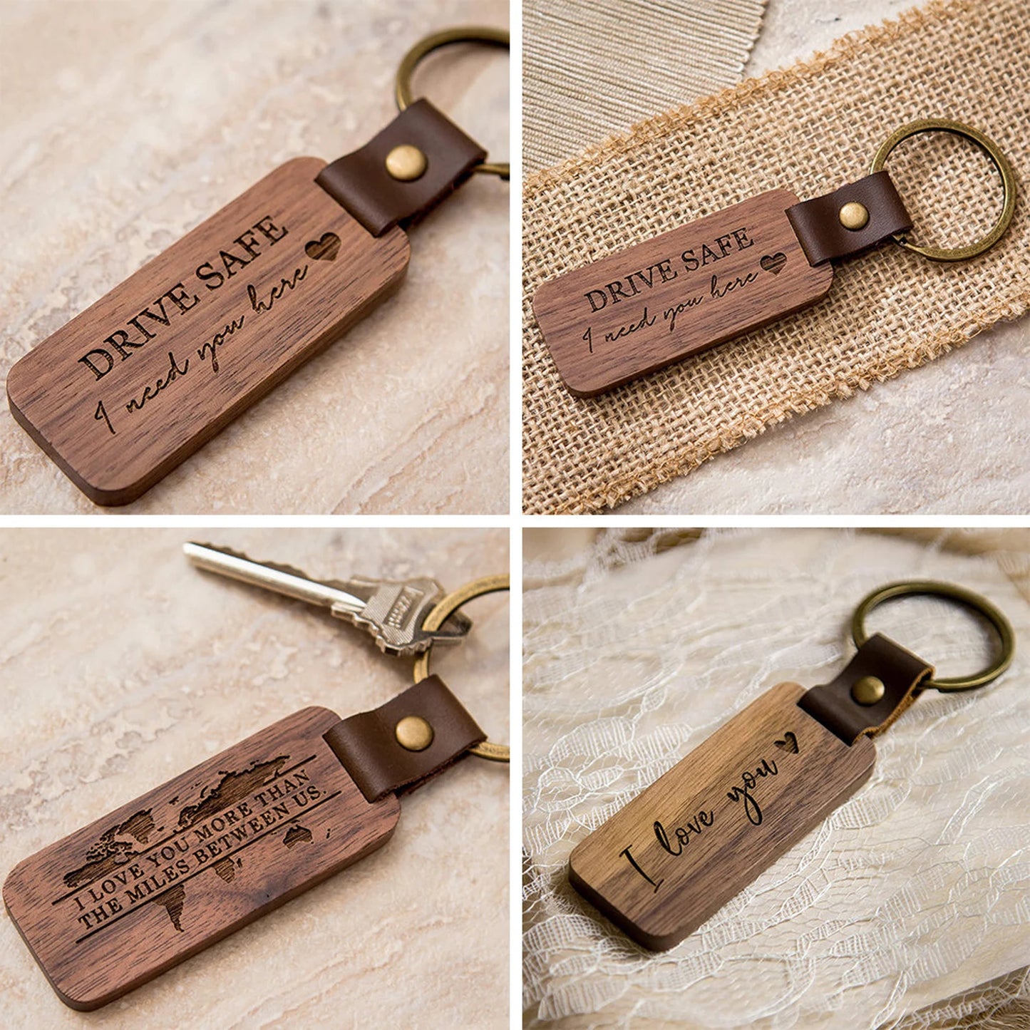 Personalisierter Schlüsselanhänger aus Holz