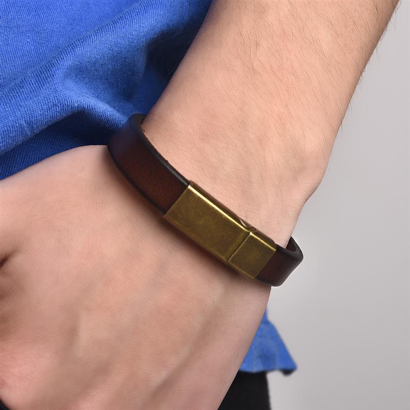 Braunes Vintage Lederarmband Personalisierbar