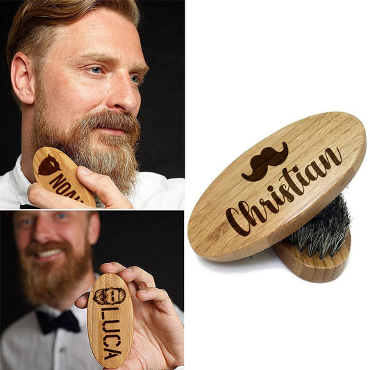 Personalisierte Bartbürste aus Holz